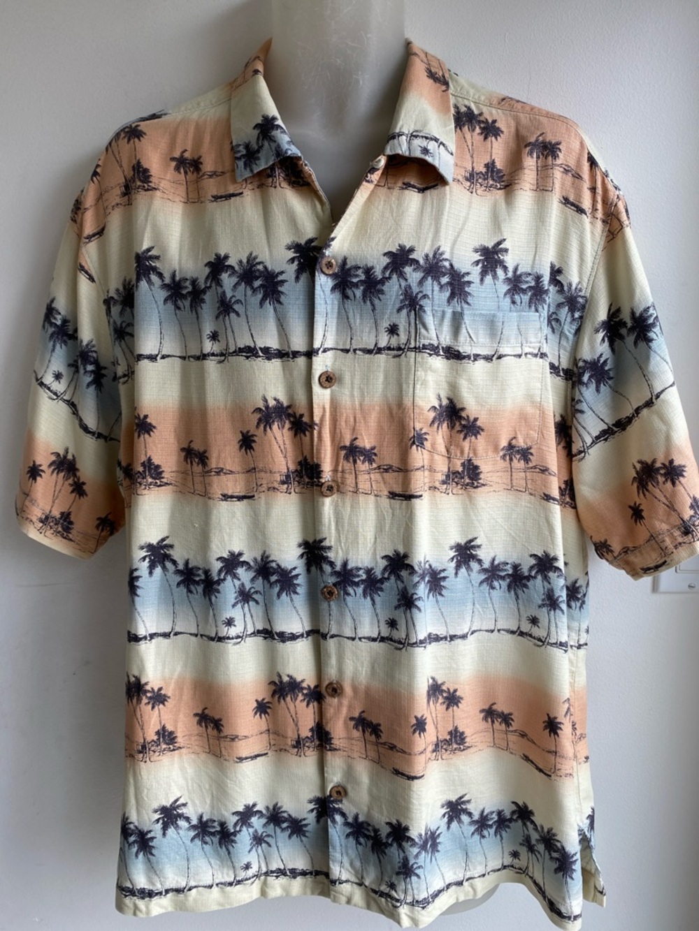Tommy Bahama 100% Silk Hawaiian Shirt Sleeve Sleeve XL